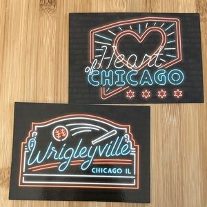 Heart of Chicago and Wrigleyville Neon Sign Post Card